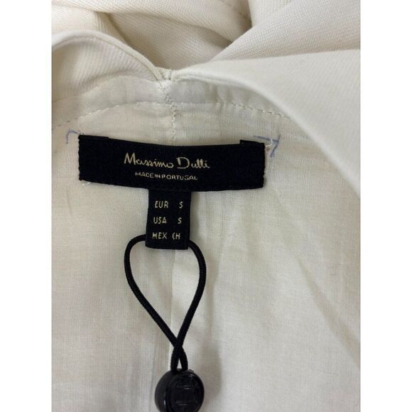 Massimo Dutti Womens Midi Dress Size S off White Halter Neck 6662/632 NWT - Picture 5 of 11